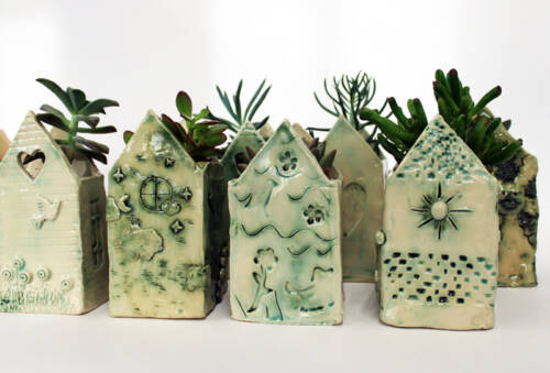Row-home Planters with Succulents